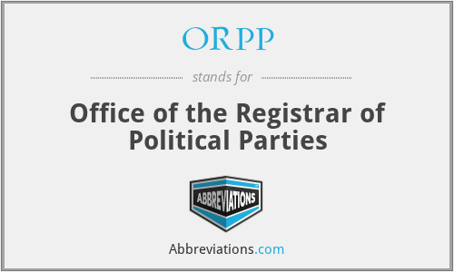 ORPP - Office of the Registrar of Political Parties