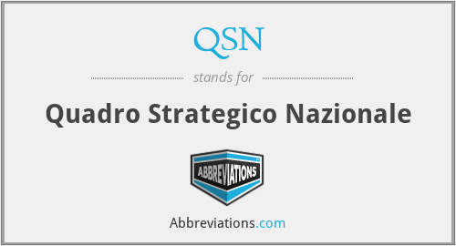 QSN - Quadro Strategico Nazionale