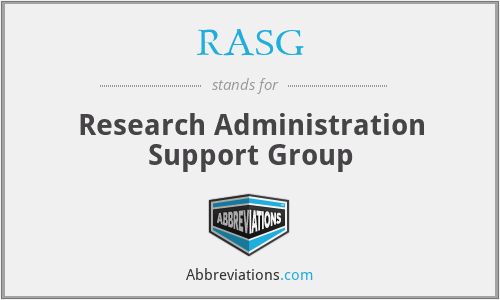 RASG - Research Administration Support Group