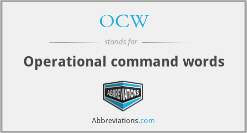 OCW - Operational command words