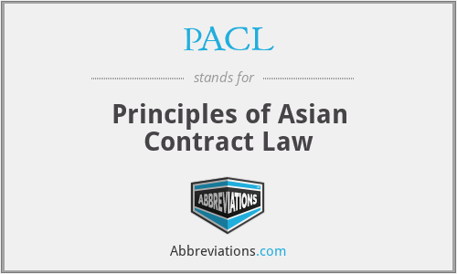 PACL - Principles of Asian Contract Law