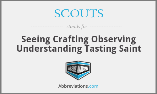 SCOUTS - Seeing Crafting Observing Understanding Tasting Saint