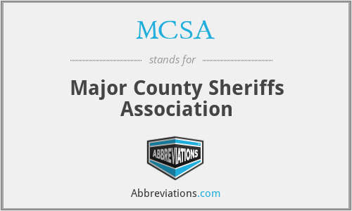 MCSA - Major County Sheriffs Association