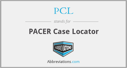 PCL - PACER Case Locator