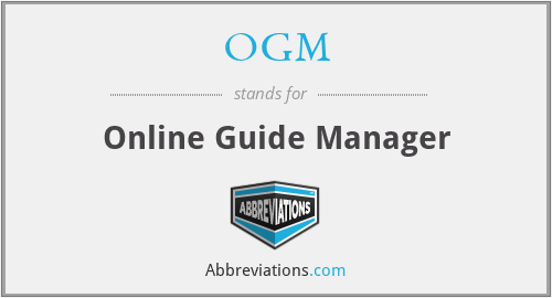 OGM - Online Guide Manager