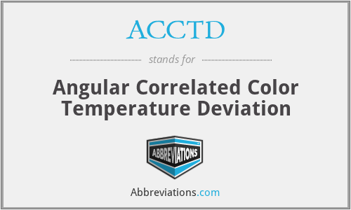 ACCTD - Angular Correlated Color Temperature Deviation