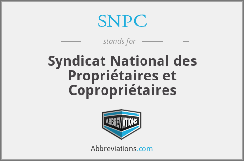 SNPC - Syndicat National des Propriétaires et Copropriétaires
