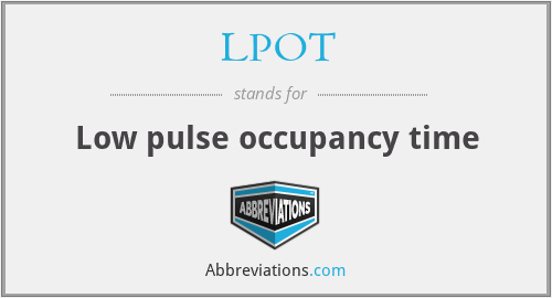 LPOT - Low pulse occupancy time
