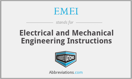 EMEI - Electrical and Mechanical Engineering Instructions