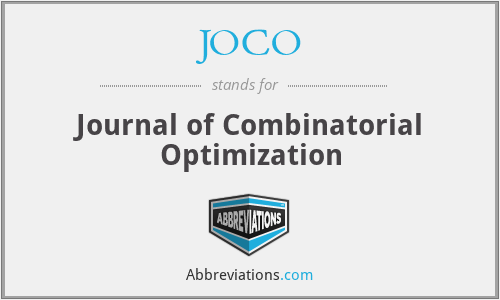 JOCO - Journal of Combinatorial Optimization