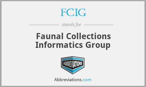 FCIG - Faunal Collections Informatics Group