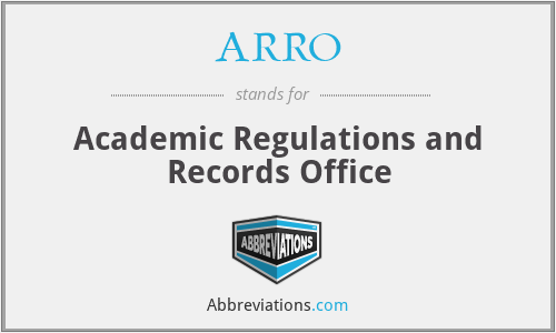 ARRO - Academic Regulations and Records Office