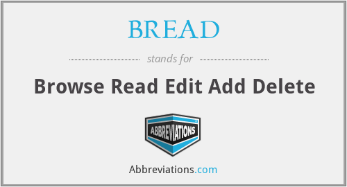 BREAD - Browse Read Edit Add Delete