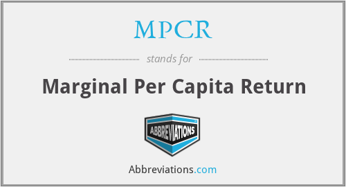 MPCR - Marginal Per Capita Return