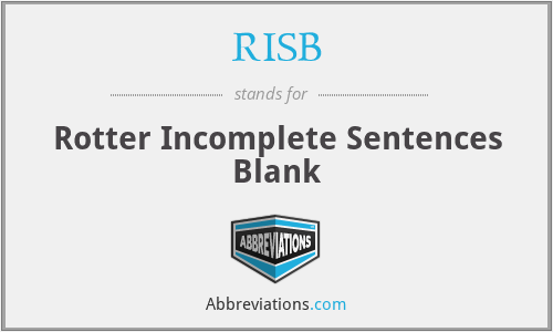 RISB - Rotter Incomplete Sentences Blank