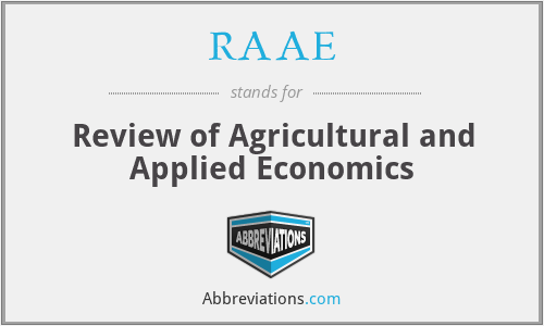 RAAE - Review of Agricultural and Applied Economics