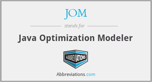 JOM - Java Optimization Modeler
