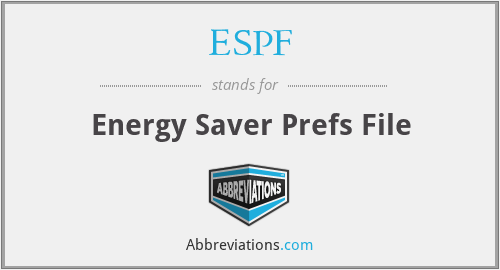 ESPF - Energy Saver Prefs File