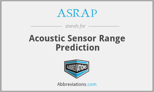 ASRAP - Acoustic Sensor Range Prediction