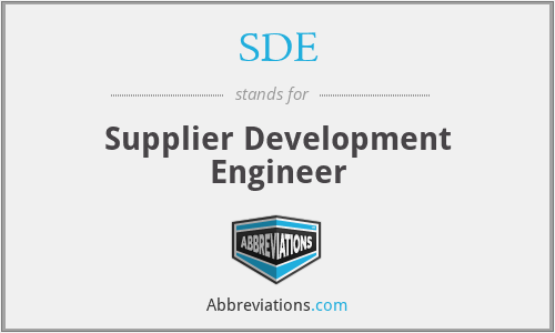 SDE - Supplier Development Engineer
