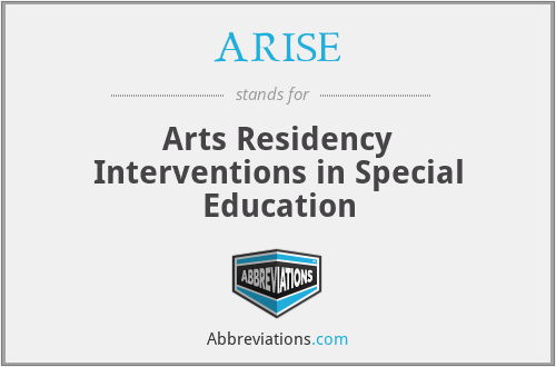 ARISE - Arts Residency Interventions in Special Education