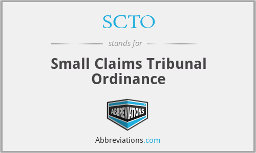 SCTO - Small Claims Tribunal Ordinance