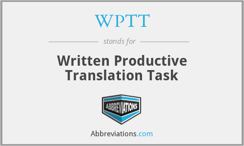 WPTT - Written Productive Translation Task