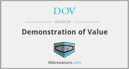 DOV - Demonstration of Value