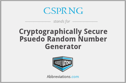 CSPRNG - Cryptographically Secure Psuedo Random Number Generator