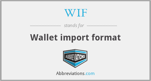 WIF - Wallet import format