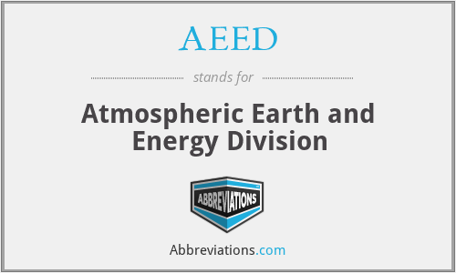 AEED - Atmospheric Earth and Energy Division