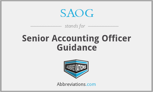 SAOG - Senior Accounting Officer Guidance