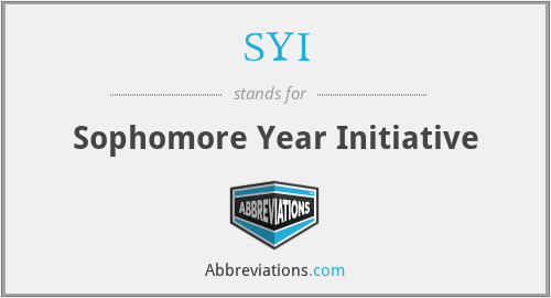 SYI - Sophomore Year Initiative