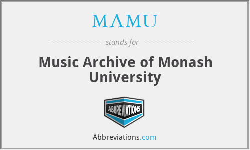 MAMU - Music Archive of Monash University