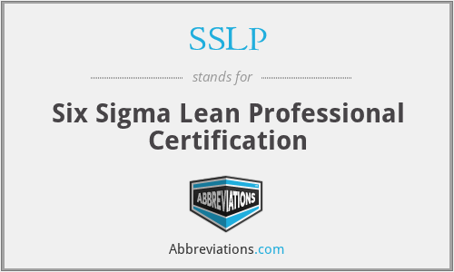 SSLP - Six Sigma Lean Professional Certification