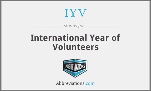 IYV - International Year of Volunteers
