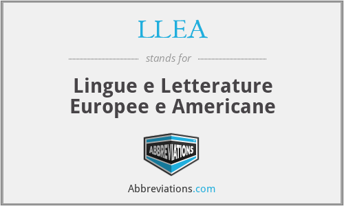 LLEA - Lingue e Letterature Europee e Americane