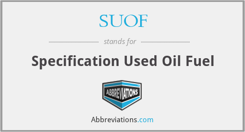 SUOF - Specification Used Oil Fuel