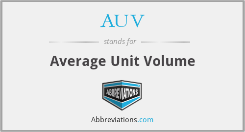AUV - Average Unit Volume