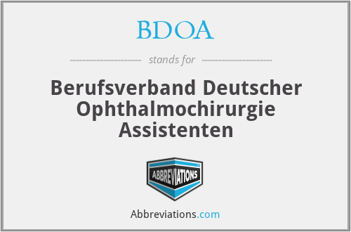BDOA - Berufsverband Deutscher Ophthalmochirurgie Assistenten