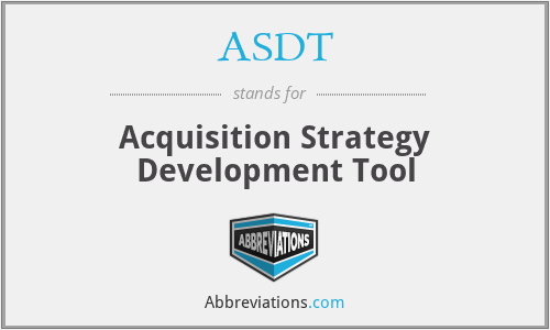 ASDT - Acquisition Strategy Development Tool