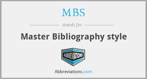 MBS - Master Bibliography style