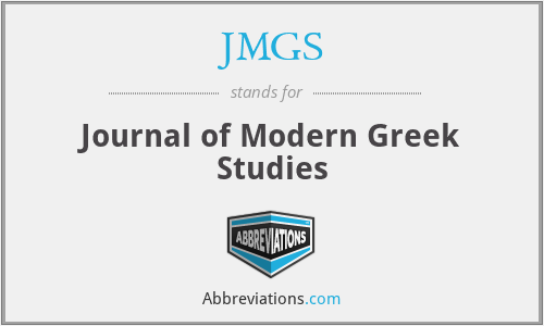 JMGS - Journal of Modern Greek Studies