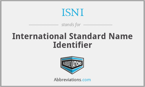 ISNI - International Standard Name Identifier