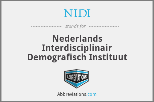 NIDI - Nederlands Interdisciplinair Demografisch Instituut