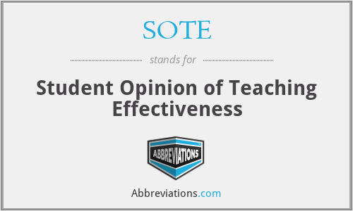 SOTE - Student Opinion of Teaching Effectiveness