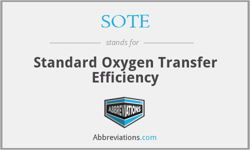 SOTE - Standard Oxygen Transfer Efficiency
