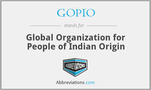 GOPIO - Global Organization for People of Indian Origin