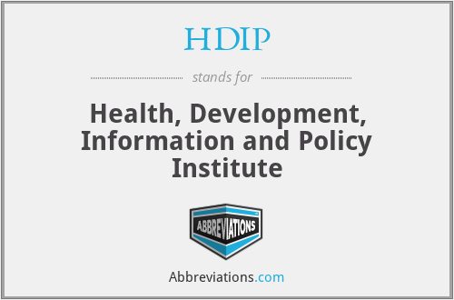 HDIP - Health, Development, Information and Policy Institute