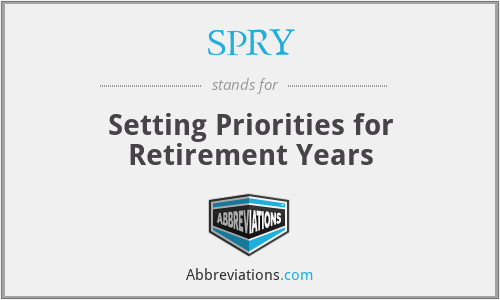 SPRY - Setting Priorities for Retirement Years